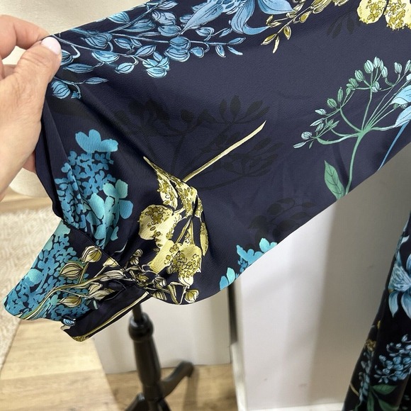 Autograph Green Long Sleeve Dress  Neck Floral Ties‎ - Picture 6 of 10